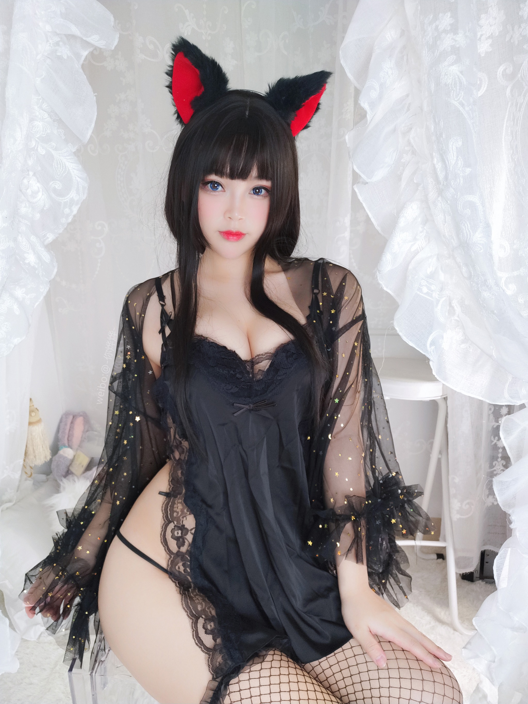 白烨烨_ - NO.056 白烨烨 黑系猫咪少女[62P21V]-XikXak